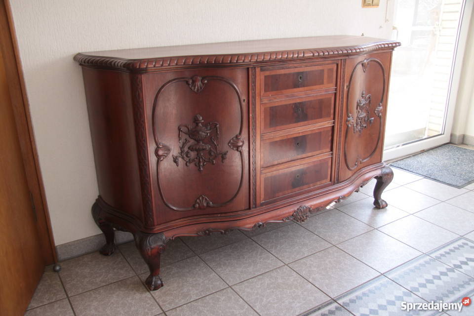 Antyczny bufet chippendale z 1920 roku mahoń Wrocław