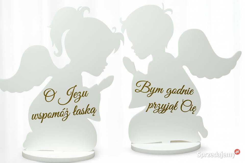 Dwa duże Anioły Dekoracja ołtarza Pierwsza Dębna