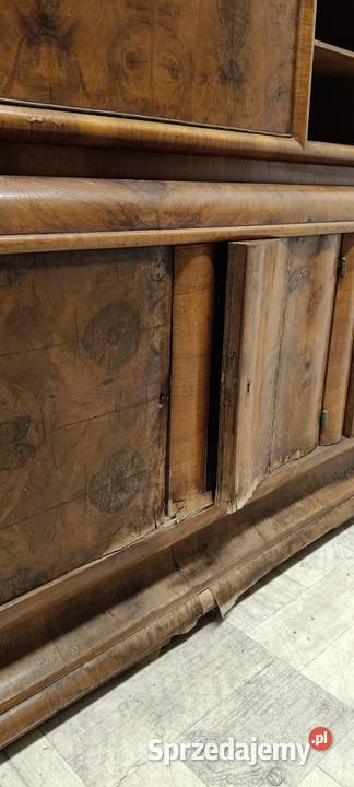 kredens witryną biblioteka art deco orzech lata Radomsko