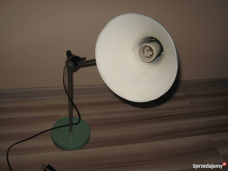 Lampa biurkowa PRL Loft Vintage oryginalna firmy warmińsko-mazurskie Grodziczno