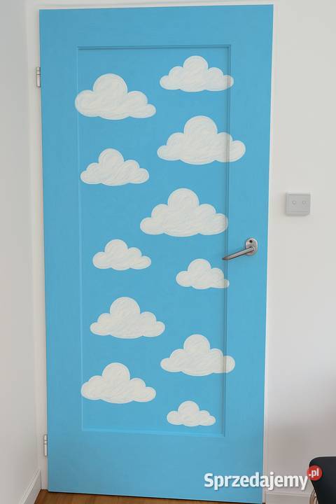 Ręcznie malowane drzwi dziecięce niebieski baby Rybnik
