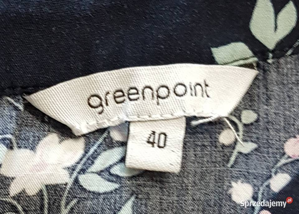 Damska bluzka granatowa w kwiaty na ramiączkach Bluzki i koszule