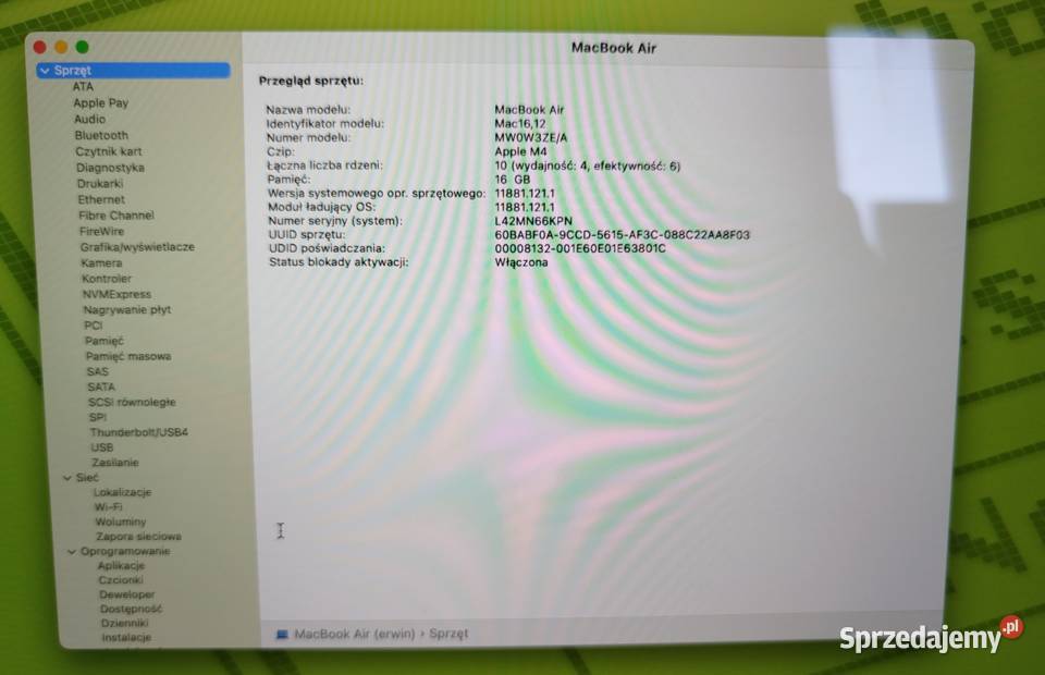 APPLE MacBook Air 2025 136 Retina M4 16GB RAM Lublin