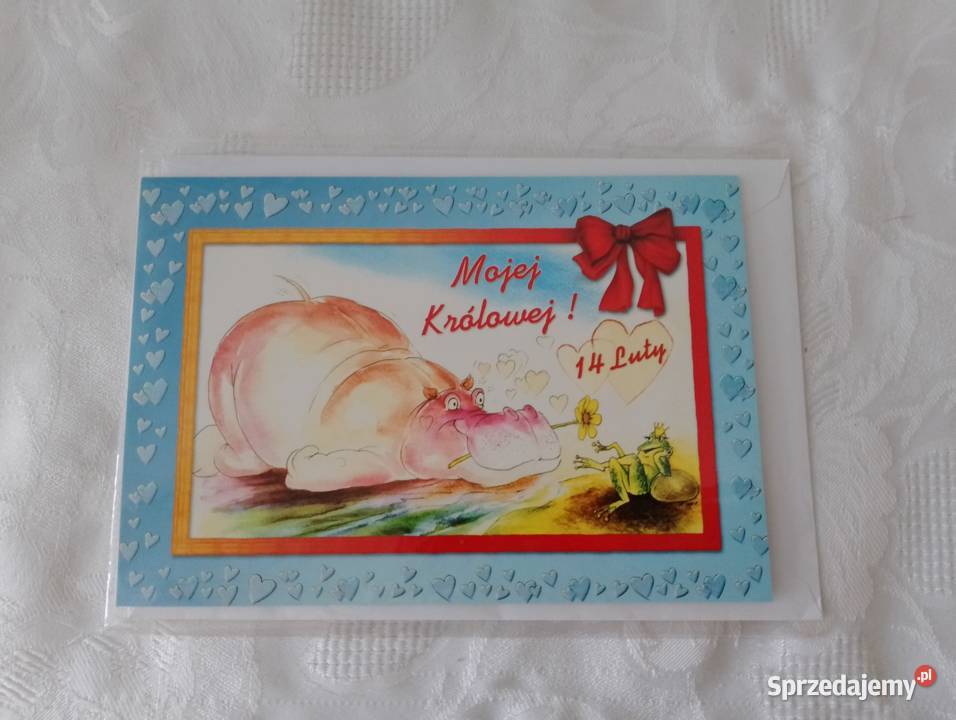 Kartka walentynkowa na WALENTYNKI składana z