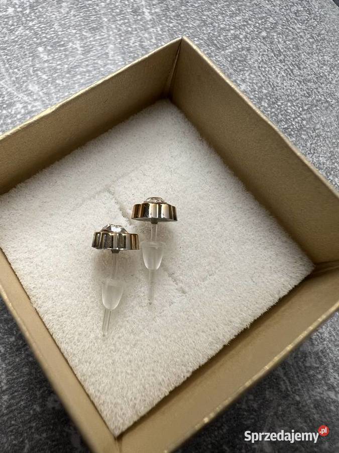 Kolczyk złoty z diamentem kwiat kwiatek