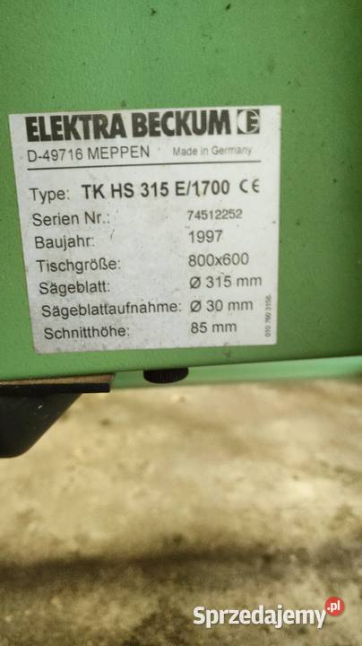 Pila stołowa Elektra Beckum 230V wielkopolskie Kalisz