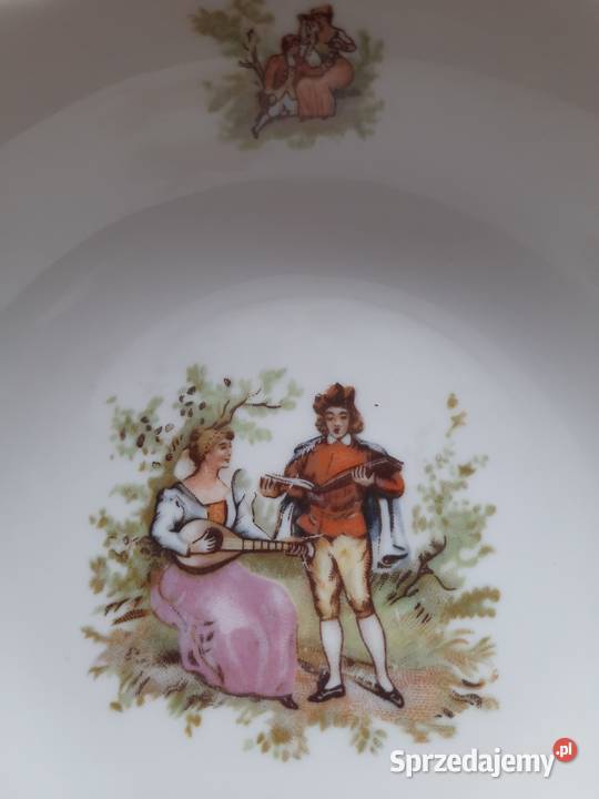 Porcelana obiadowa i kawowa zdobiona scenkami mazowieckie Warszawa