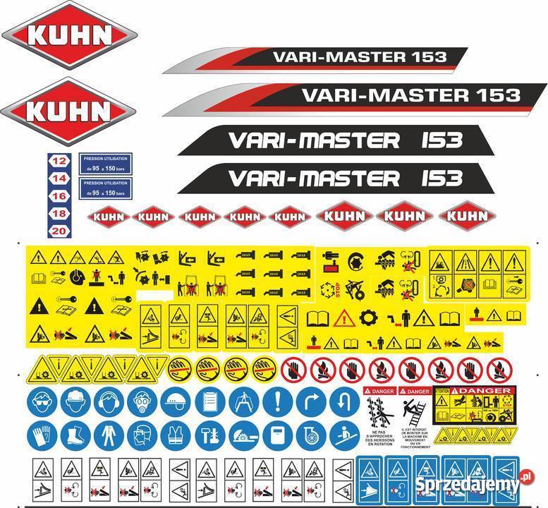 naklejki kuhn vari master 153 i inne sprzedam