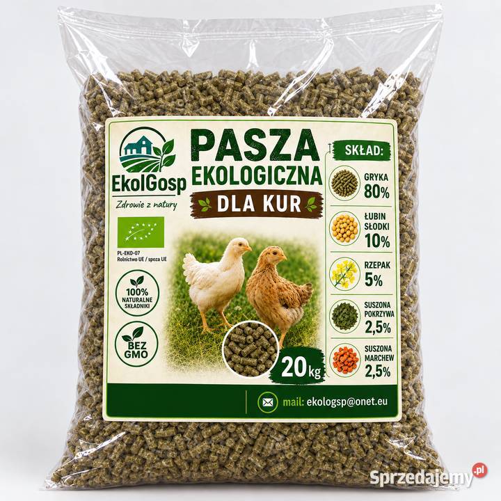 Pasza kur 20 ekologiczna Szczecin sprzedam
