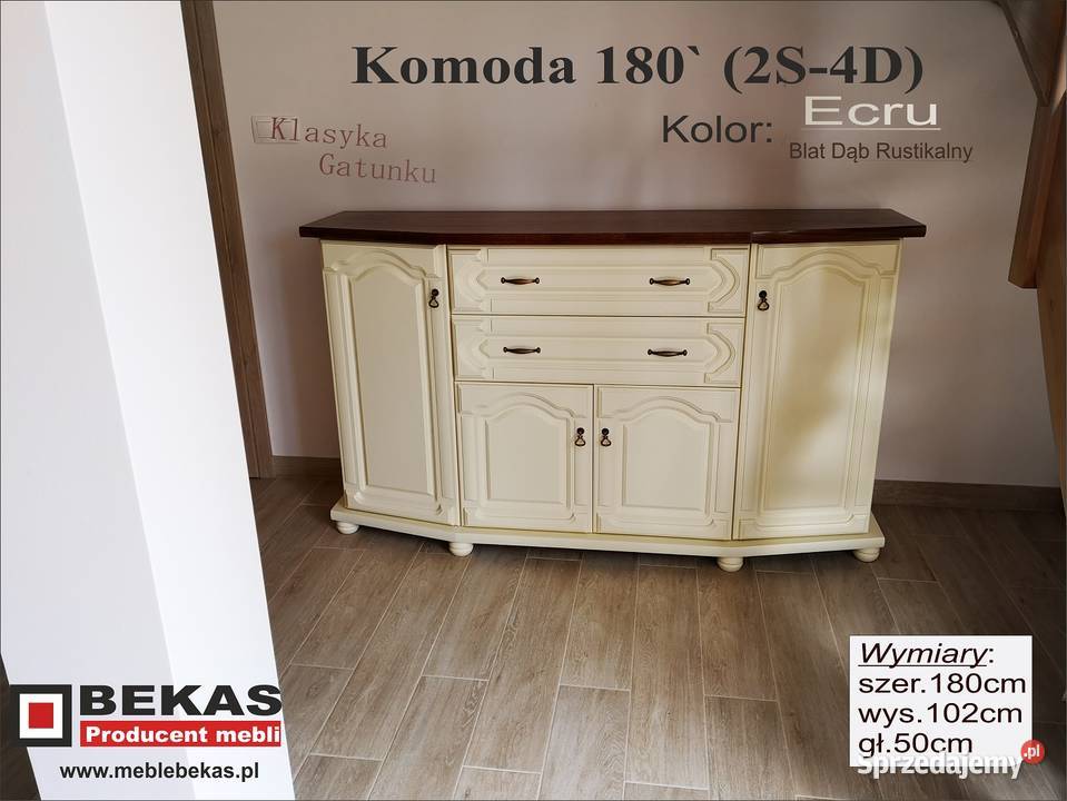 Stylowa Klasyczna Komoda 180 Wysoka Orzech Łomianki sprzedam