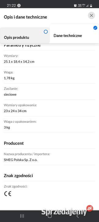 Spieniacz do mleka Smeg Szczekociny