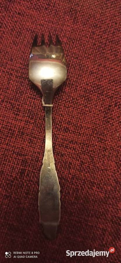 Platerowy widelczyk do owoców Sygnowane Gdańsk