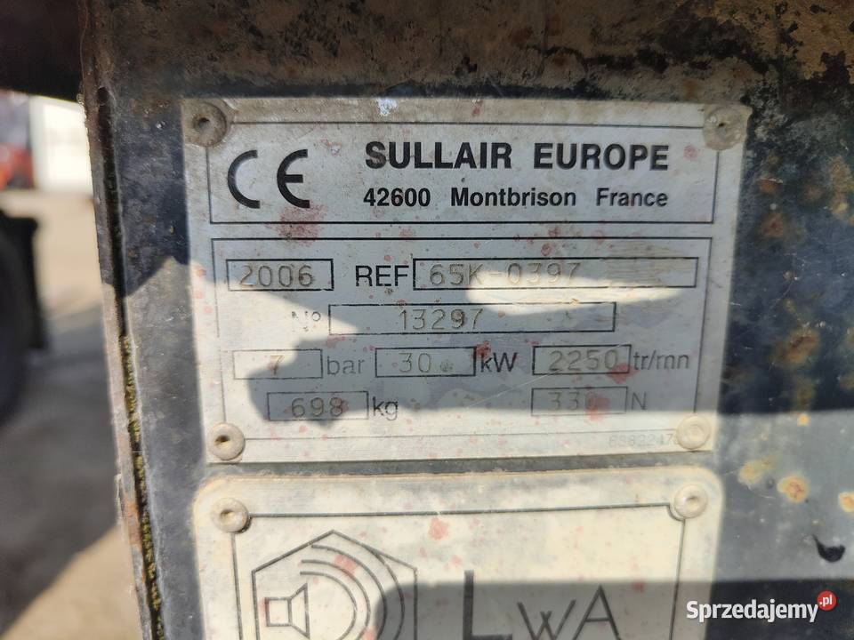 Sprężarka Kompresor Śrubowy Sullair 65K Silnik Tymowa