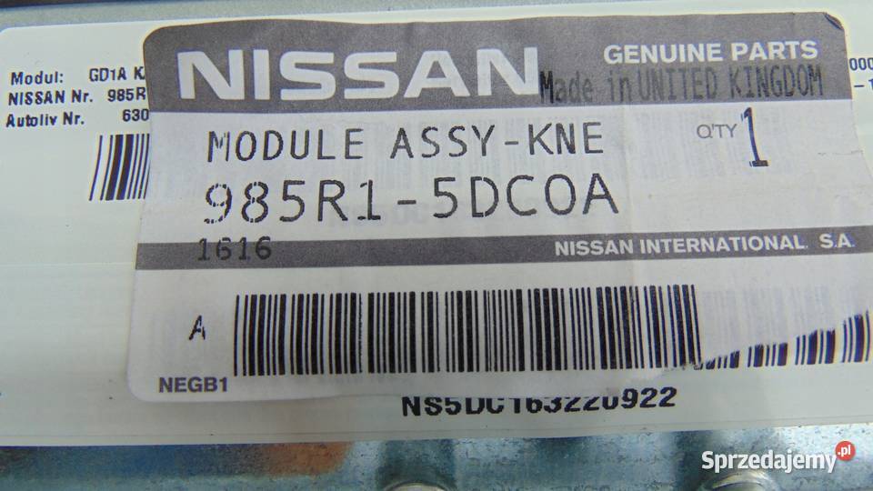 PODUSZKA POWIETRZNA AIRBAG KOLANOWA INFINITI Wyposażenie wnętrza