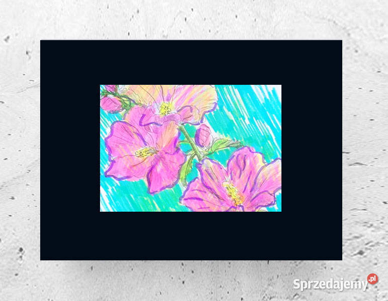 kwiatki obrazek A4 mały rysunek z kwiatkami Dekoracje i ozdoby opolskie Opole