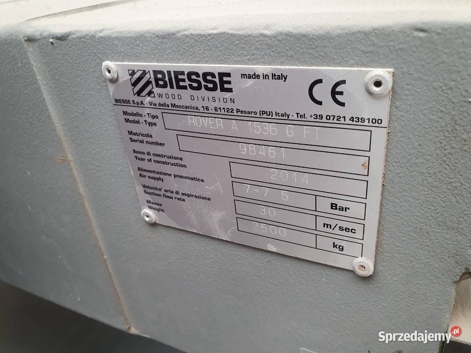 CNC Biesse ROVER A 1536 G FT Produkcja Racibórz