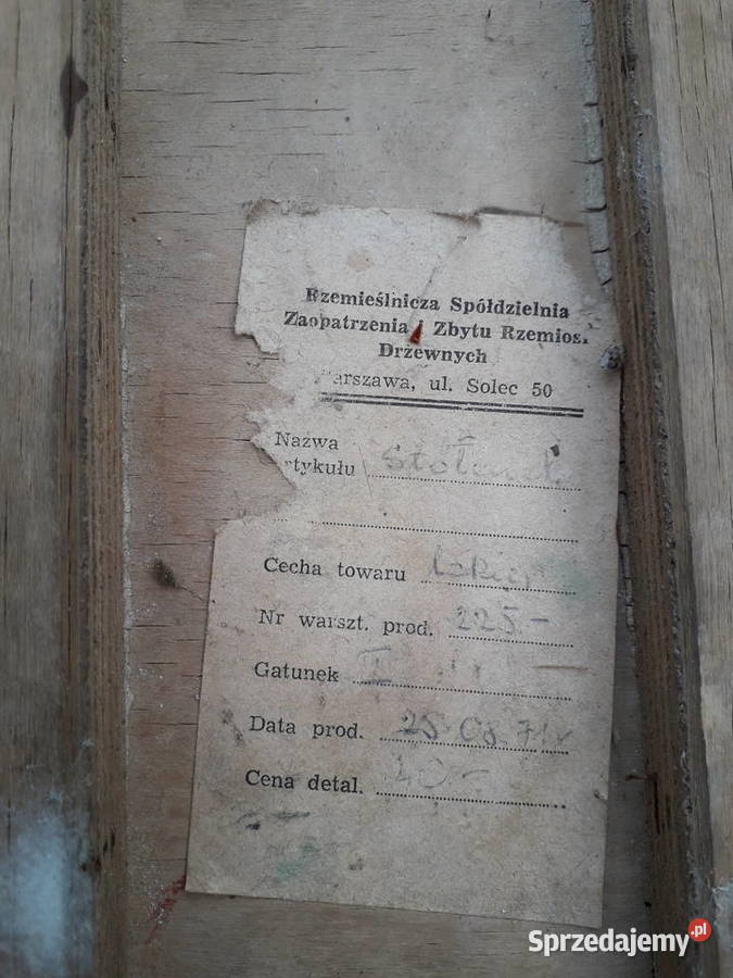 Stary stołeczek prl z metką Antyki, Sztuka, Kolekcje Warszawa