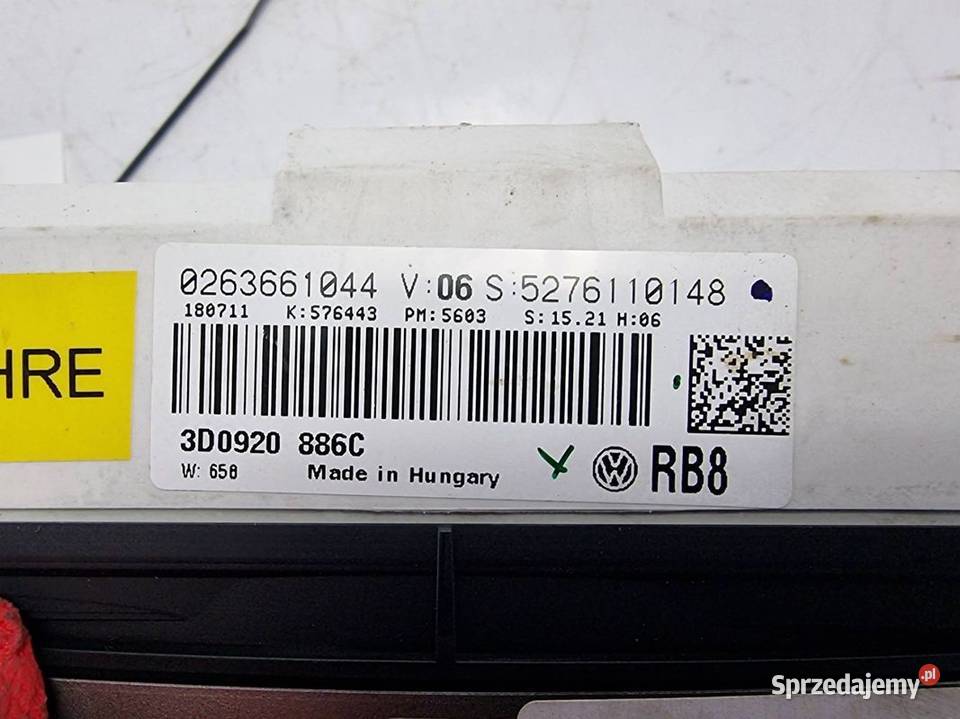 LICZNIK ZEGAR VOLKSWAGEN PHAETON 3D0920886C