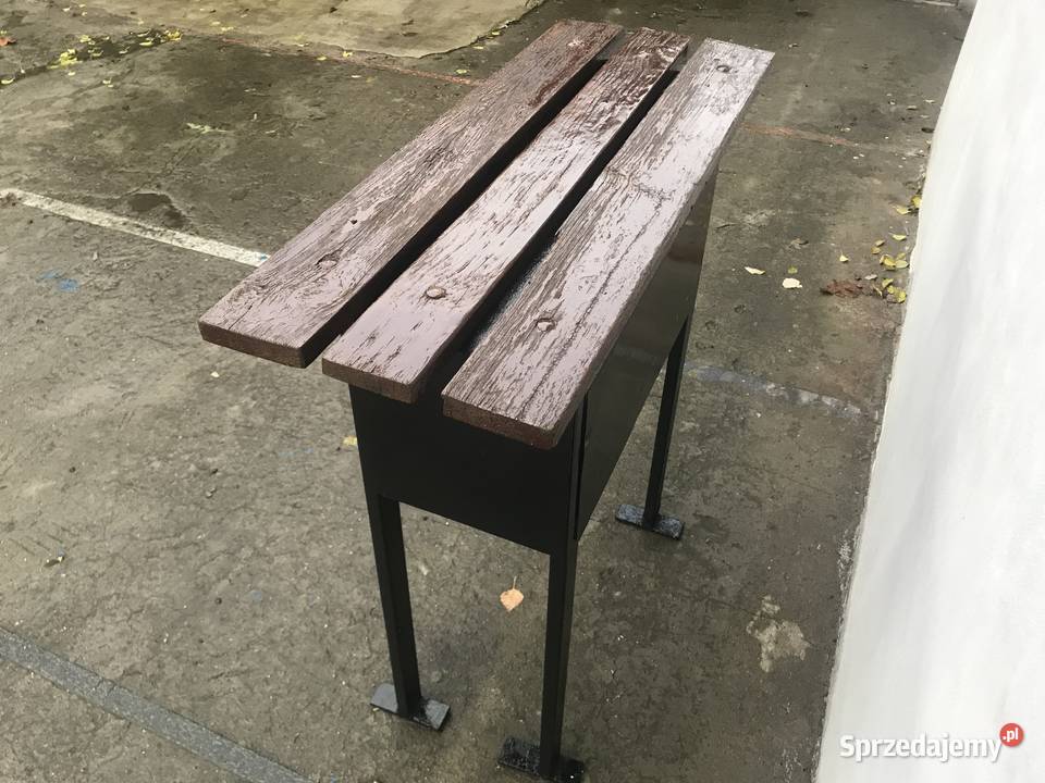 Ławka cmentarna grobowa czarna ze dużą skrzynką Wrocław