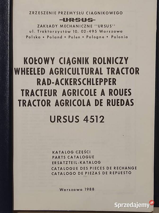 Katalog Ursus MF 4512 Pozostałe mazowieckie