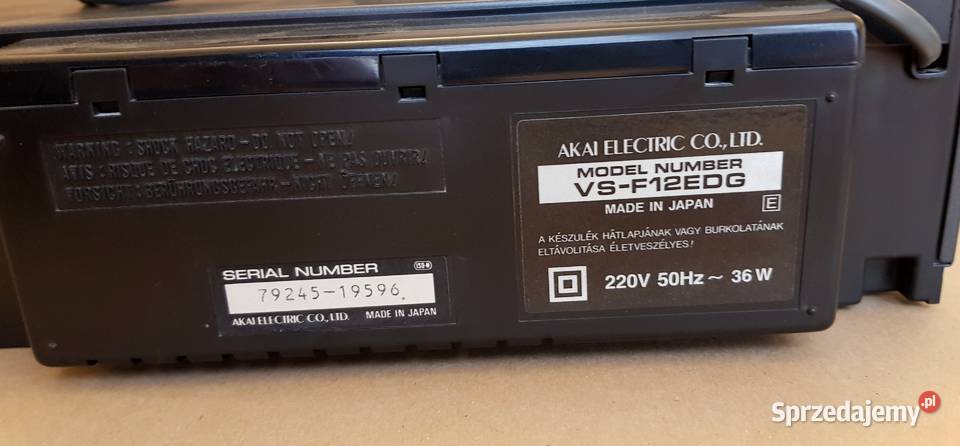 Odtwarzacz VHS AKAI VSF12EDG z pilotem darmowa Kraków