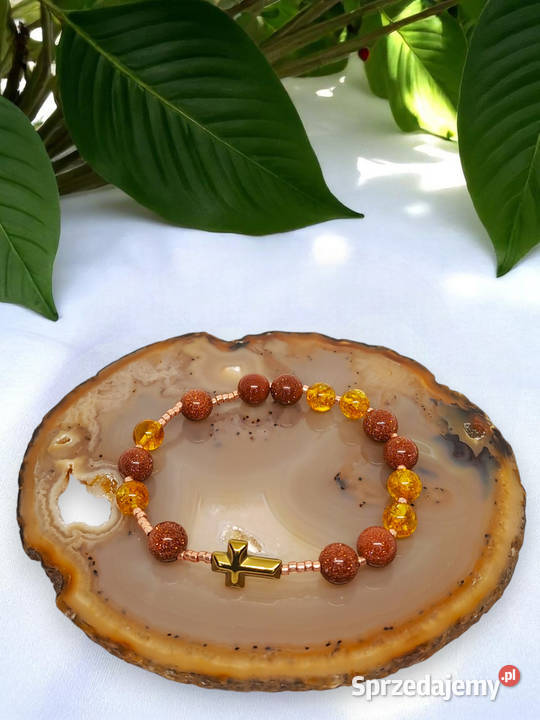 Bransoletka dziesiątka różańca BURSZTYN bałtycki Warszawa