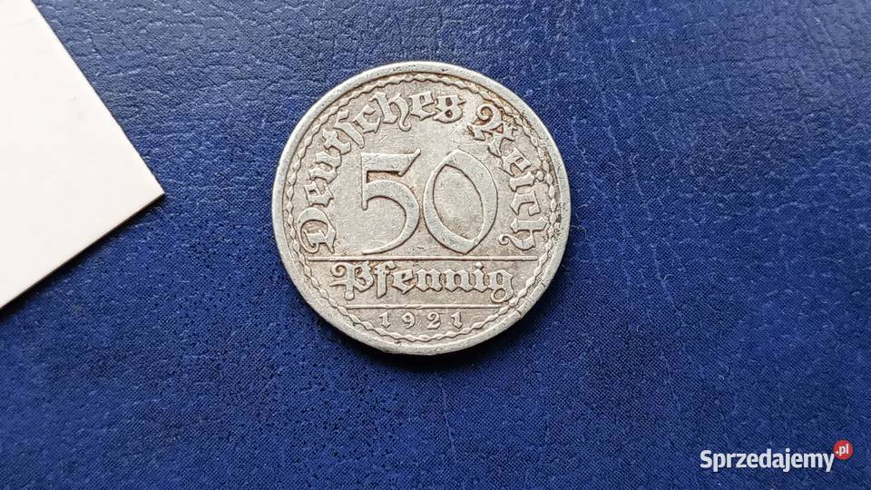 Stare monety 50 pfennig 1921 A Niemcy Lesko