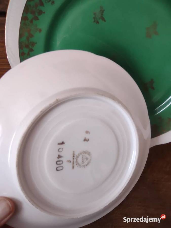 Zestaw śniadaniowy trio porcelana Chodzież wielkopolskie Gniezno