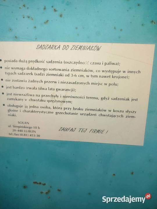 Sadzarka do ziemniaków