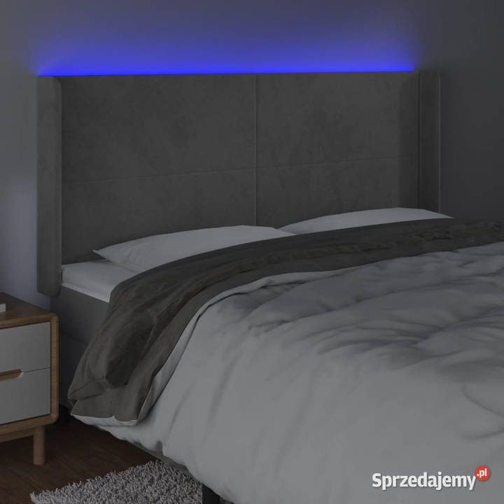 Zagłówek do łóżka z LED jasnoszary 183x16x118128 mazowieckie Warszawa sprzedam