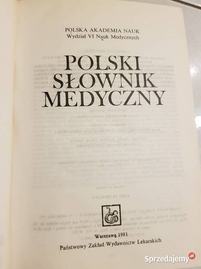 polski słownik medyczny PAW polska akademoa nauk Kielce