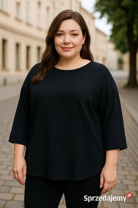 Bluzka damska czarna kimono plus size biust 124
