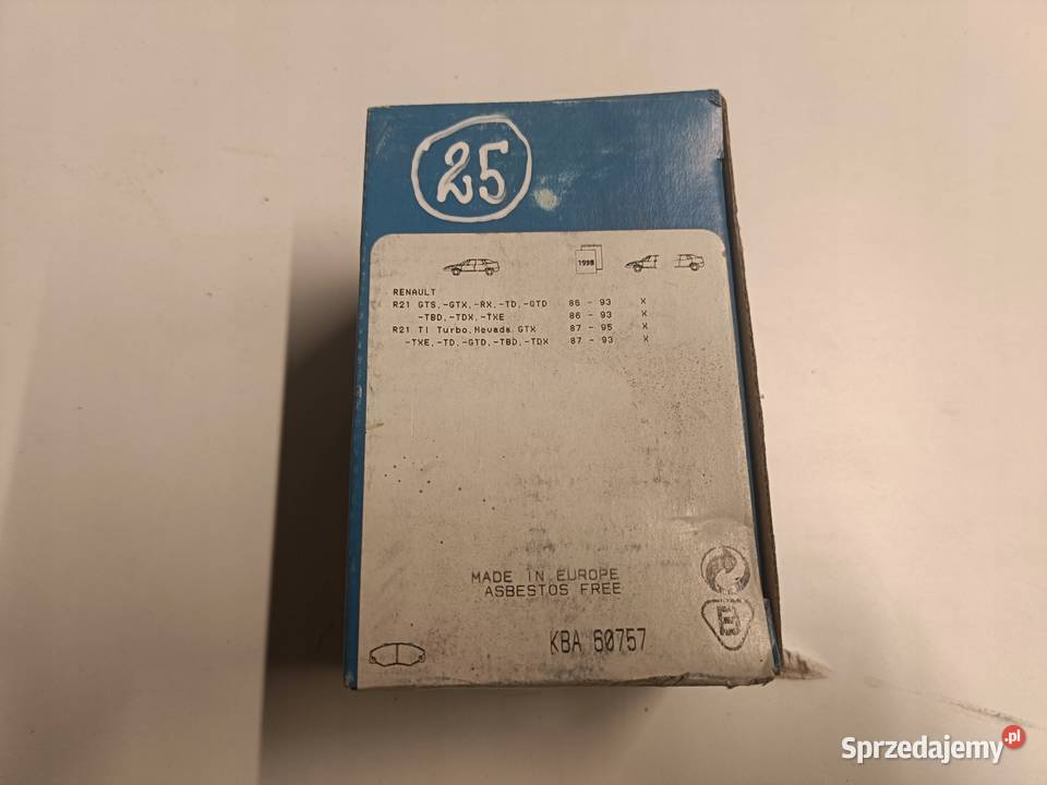 Renault 21 PRZEDNIE KLOCKI HAMULCOWE przód osobowe Rudka