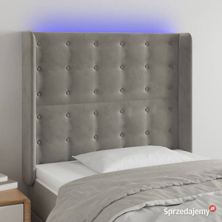 Zagłówek do łóżka z LED jasnoszary 103x16x118128 Warszawa
