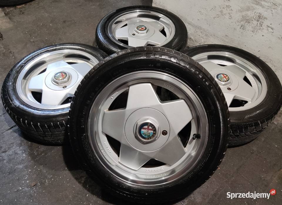 Borbet A 15 7J 4x984x100 polerowane ranty opony