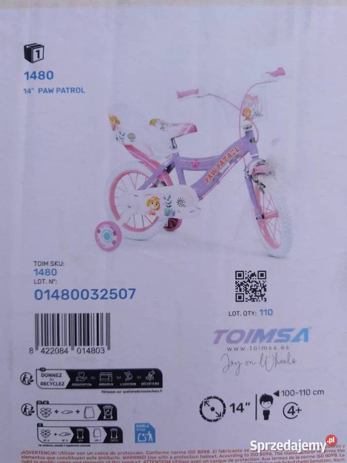 NAJTANIEJ Rower Dziecięcy PSI PATROL 14 Różowy Dziecięce śląskie Zabrze
