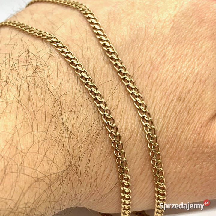 Złoty ŁAŃCUSZEK męski 14K podwójna PANCERKA 58 złote mazowieckie Warszawa