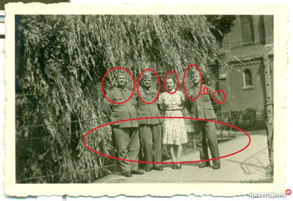 Stare zdjęcie żołnierz niemiecki grupowe 2 wojna wielkopolskie Ostrów Wielkopolski