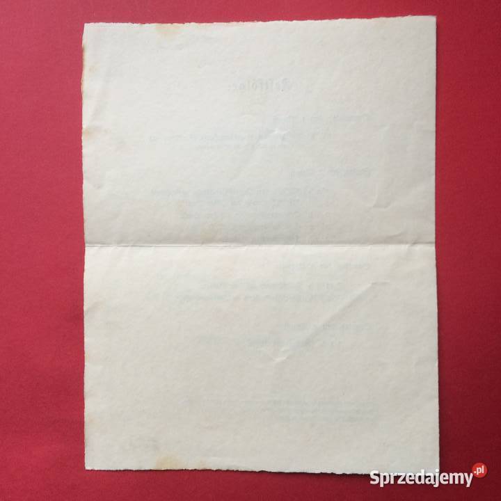 1237 Dokument Niemiecki Freiburg Szczecin sprzedam