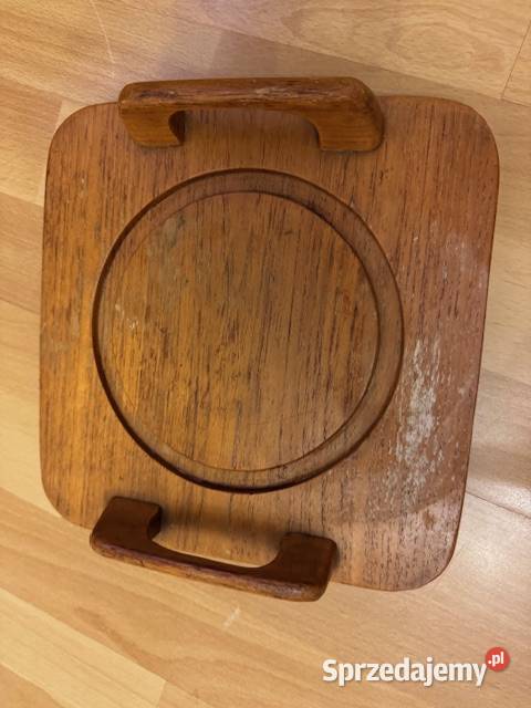 Podstawka Taca z uchwytami drewniana z czasów śląskie Częstochowa sprzedam