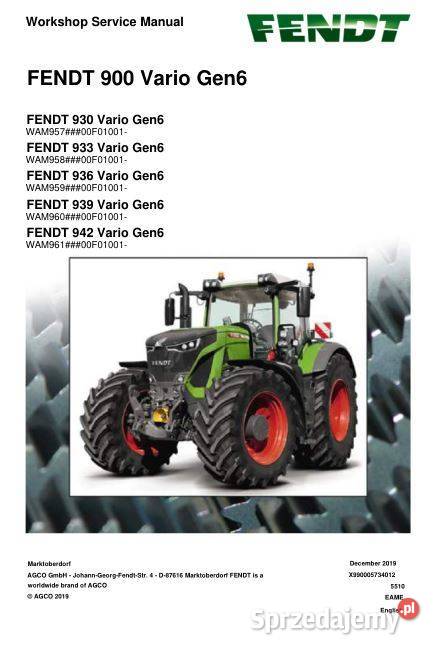 Fendt 930 933 936 939 942 Vario GEN6 instrukcja Kielce sprzedam