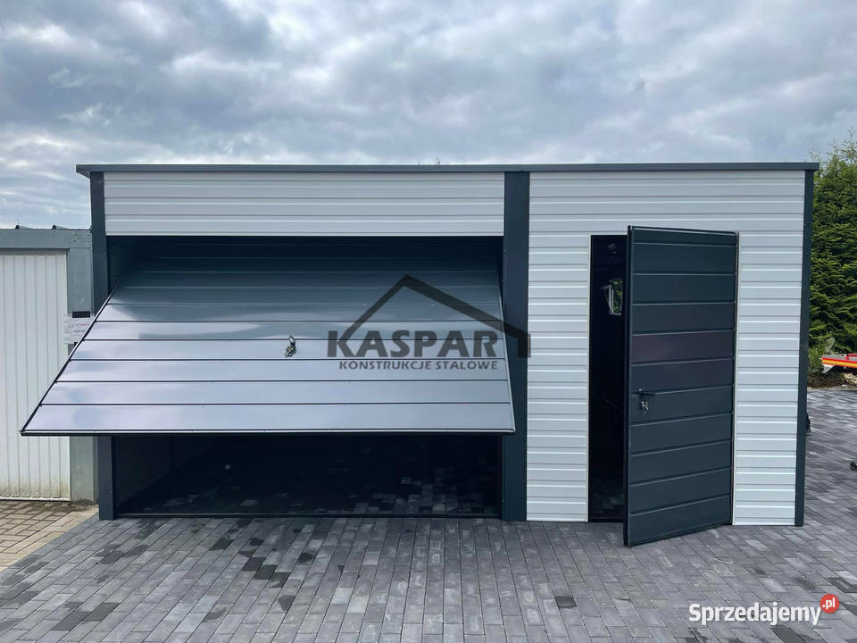 Garaz blaszany 5x6 2x Brama uchylna 2x drzwi 30m2 Piła