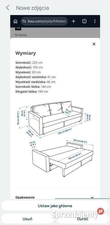 Sofa 3 osobowa z funkcją spania Lublin sprzedam