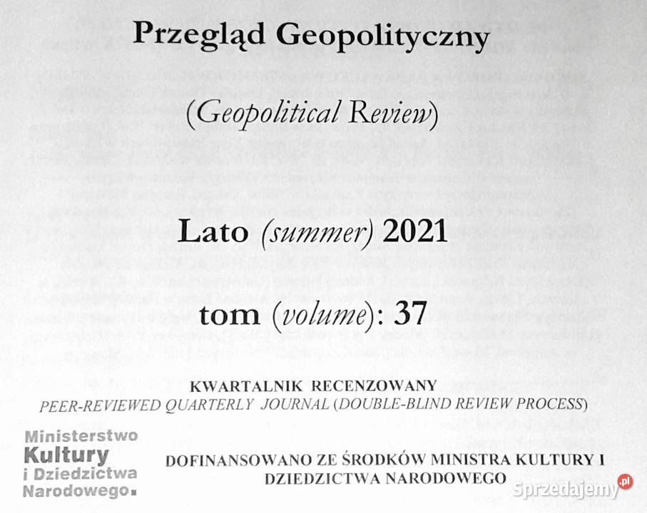 Przegląd Geopolityczny Tom 37 Lato 2021 miękka Chełm