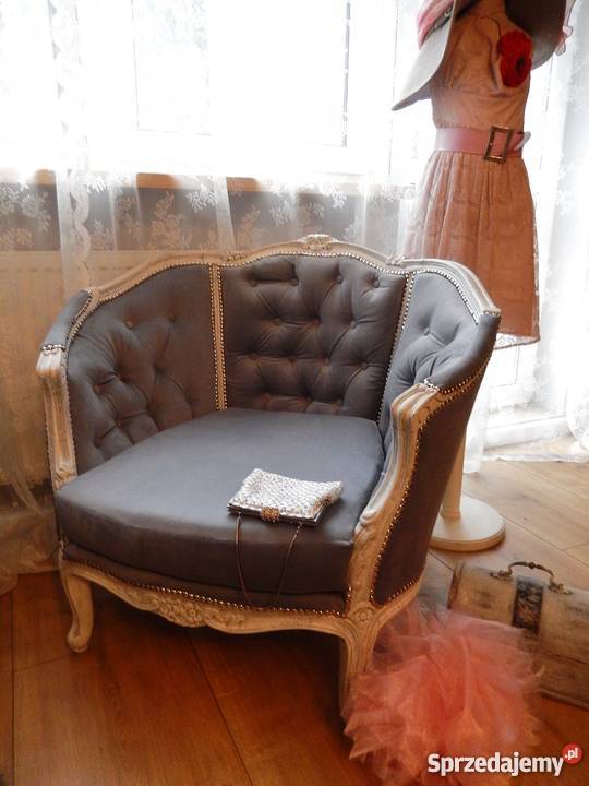 fotelantyk berżerapikowany ludwik renowacjiszary Lubin