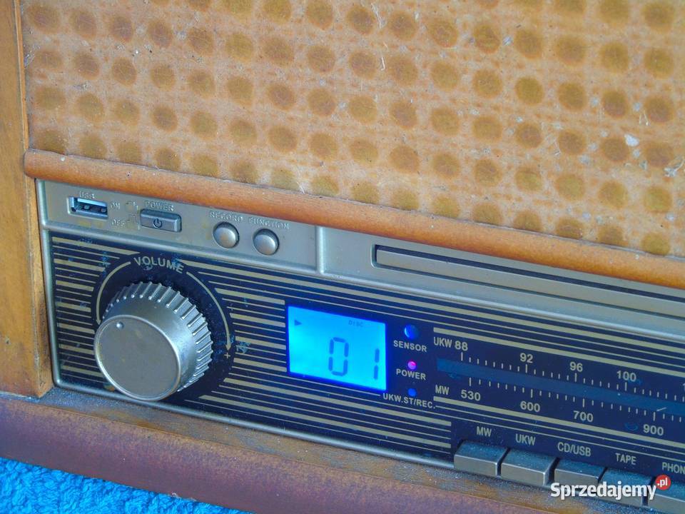 Retro Gramofon z radiem CD USB i magnetofonem i Jasło