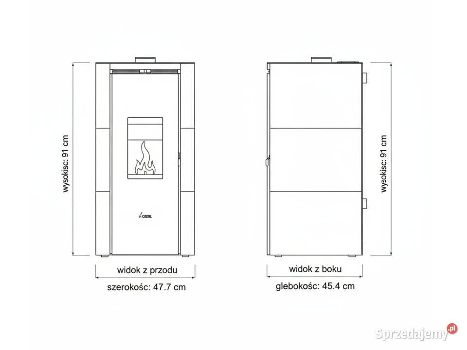 Piec piecyk na pellet Cadel Cristal 7kw AIR Piersno sprzedam