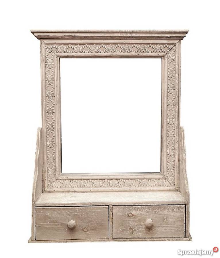 Lustro z półką drewniana rama śląskie Tychy