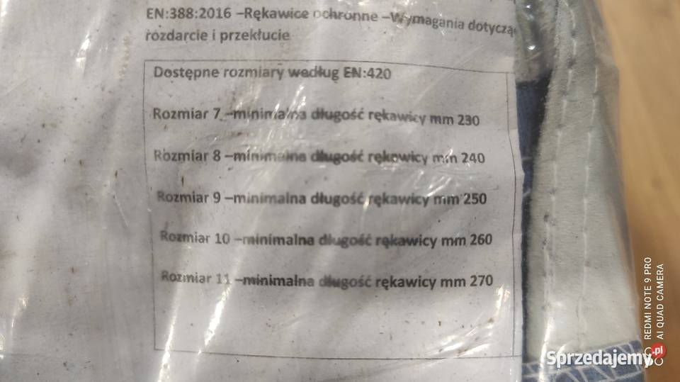 Rękawice ochronne pięciopalcowe 12 sztuk Gliwice sprzedam