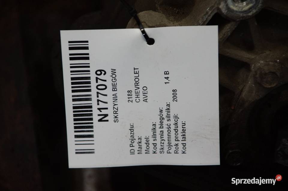 SKRZYNIA BIEGÓW CHEVROLET AVEO 96175844 kujawsko-pomorskie Lipno